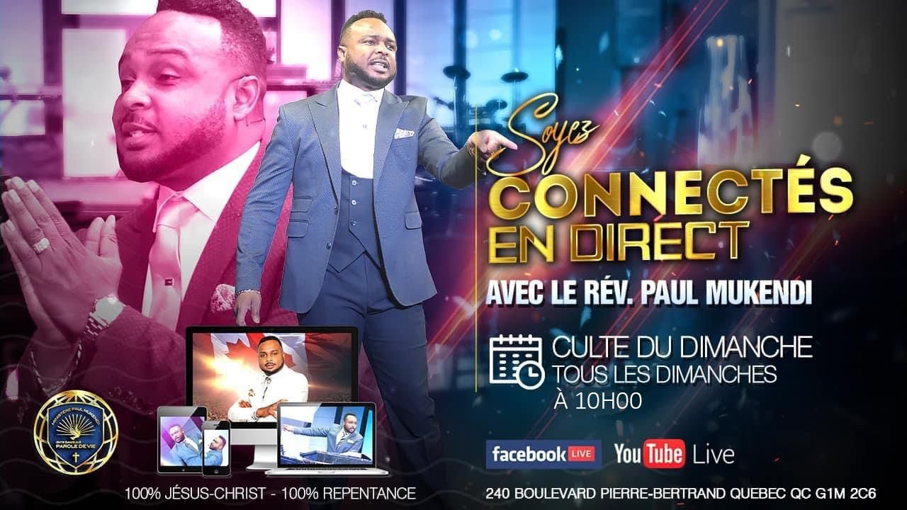 Dimanche culte Québec | Ministère Paul Mukendi