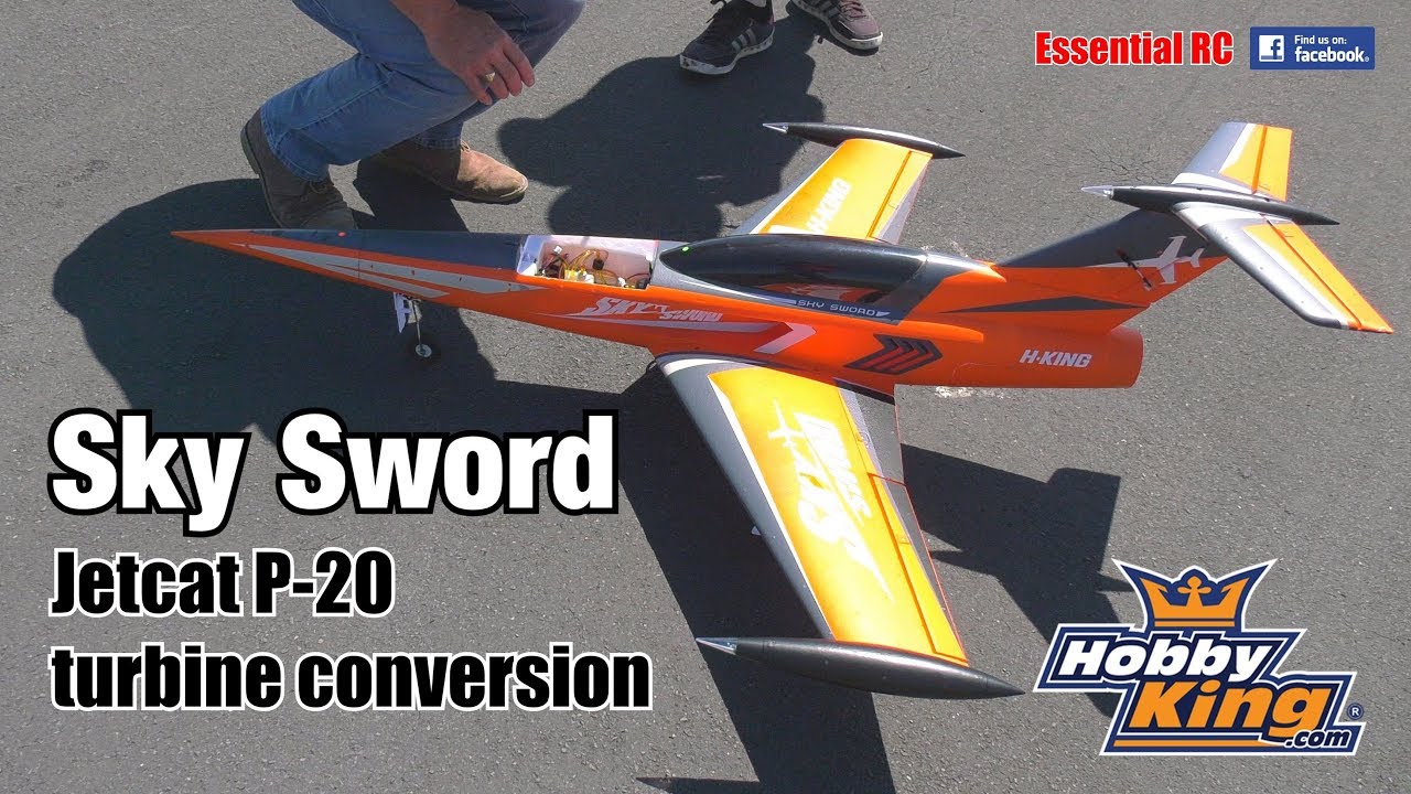 HobbyKing 1.2m EPO foam SKY SWORD Jetcat P20 TURBINE CONVERSION