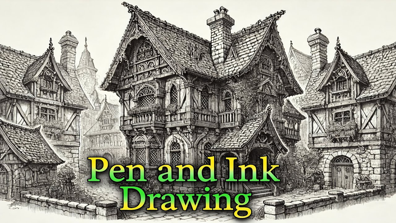 Ink Drawing with Jon| Detailed Pen and Ink Architecture Illustration