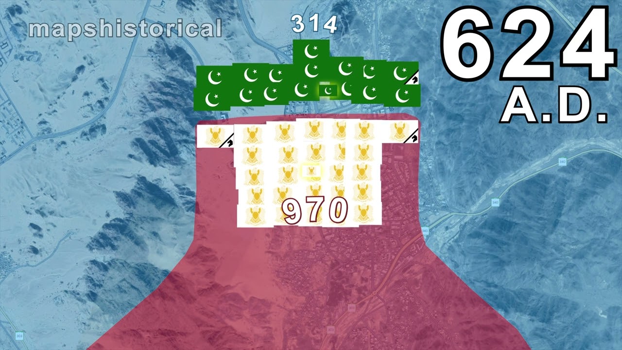 Battle of Badr in 1 minute using Google Earth