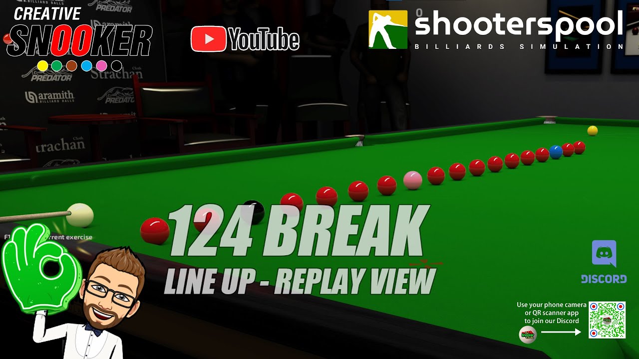 ShootersPool | Snooker - Line Up Drill 124 Break | Teruel golden table - Replay view