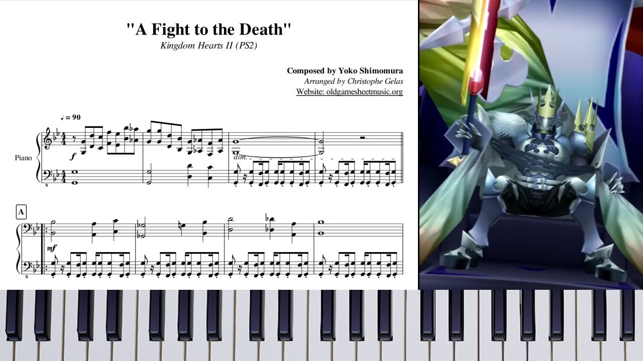 Kingdom Hearts II - A Fight to the Death | Piano 🎹 (Sheet Music)