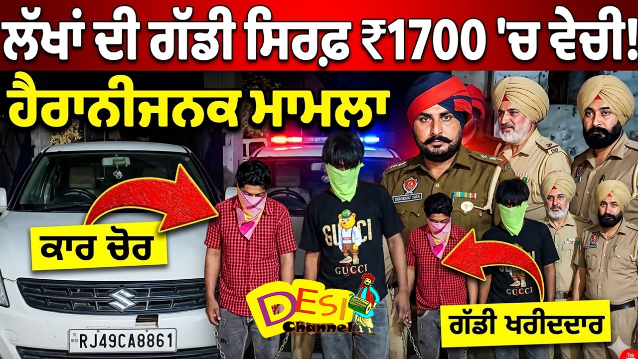 ਲੱਖਾਂ ਦੀ ਗੱਡੀ ਚੋਰੀ ਕਰ ਚੋਰਾਂ ਨੇ ਸਿਰਫ 1700 ਦੀ ਵੇਚ ਦਿੱਤੀ ,ਪੁਲਿਸ ਨੇ ਚੋਰਾਂ ਦੇ ਨਾਲ ਨਾਲ ਗੱਡੀ ਖਰੀਦਣ ਵਾਲੇ ਨੂੰ