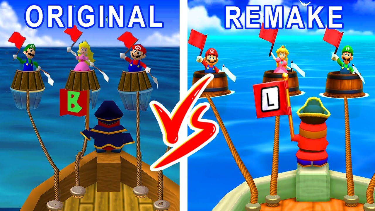 Mario Party 1 - Original Minigames vs Mario Party The Top 100 - Remake Minigames (1998 vs 2017)