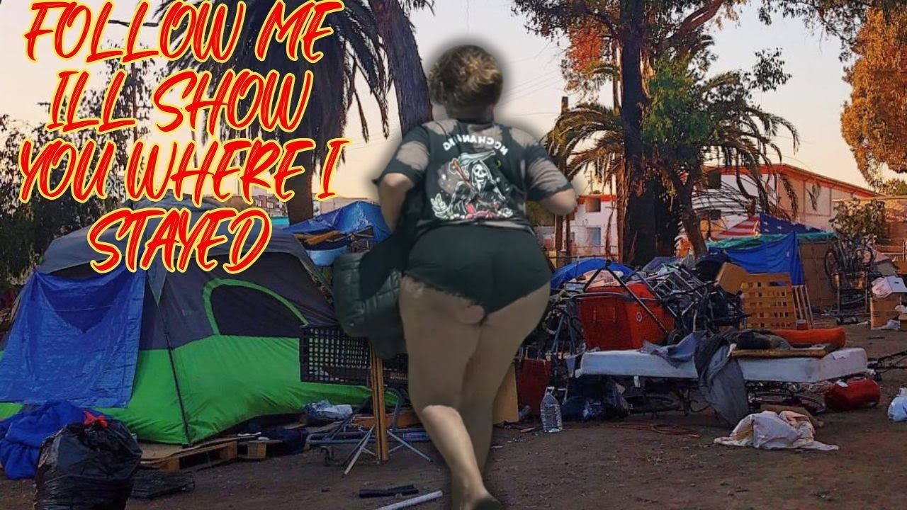 Marie shows me where she camped out when she first became homeless