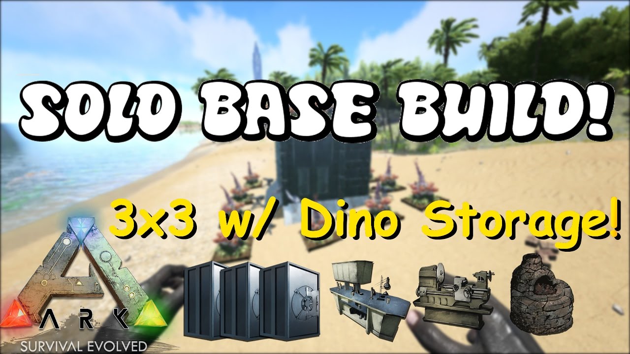 VERY COMPACT 3x3! | Solo PvP Base w/ Dino Storage & 3 Vaults! | Ark: Survival Evolved Base Build