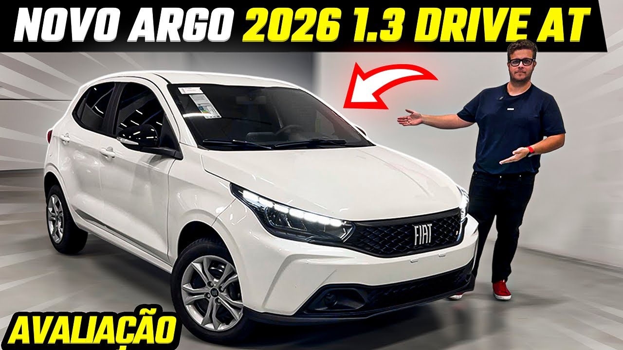 NOVO FIAT ARGO 2026 DRIVE 1.3 AT - MAIS COMPETO E COM FAROIS FULL LED