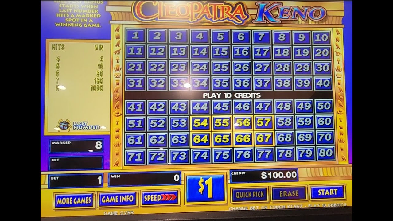 Cleopatra Keno / Finding the sweet spot!