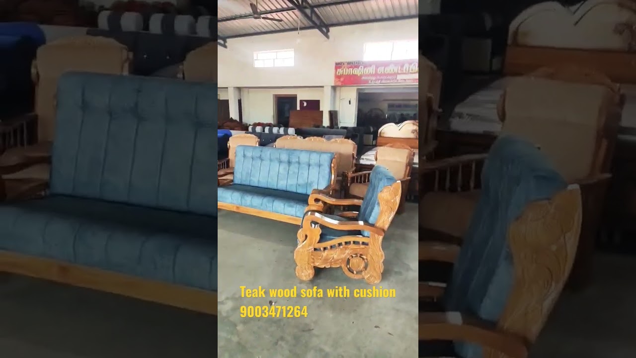 Teak wood sofa with matching cushion #wholesaleprice #costomized #cheapest #furniturefactory
