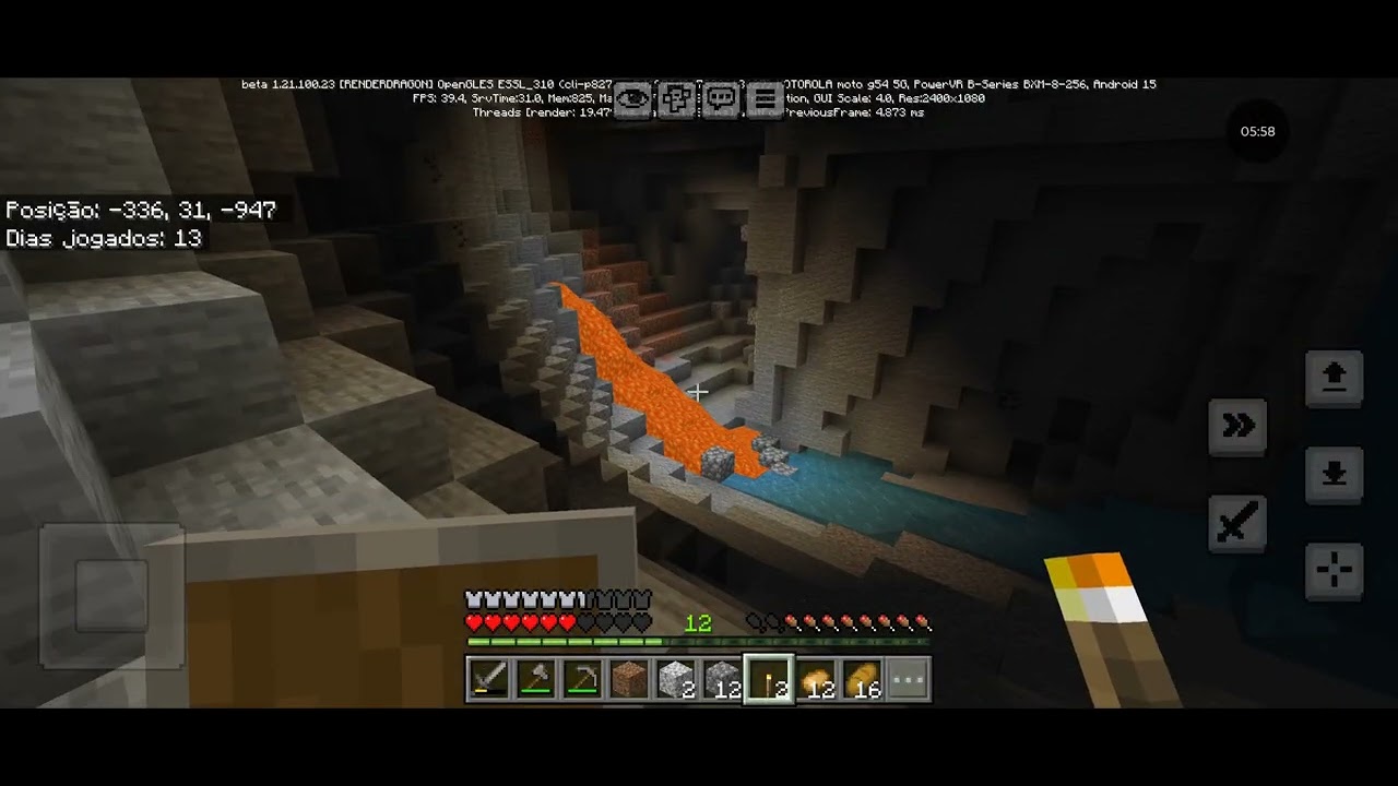 Parte 2  manecraft reino 1 se aventurando  nas carvenas só axei 3 ferro finlizment