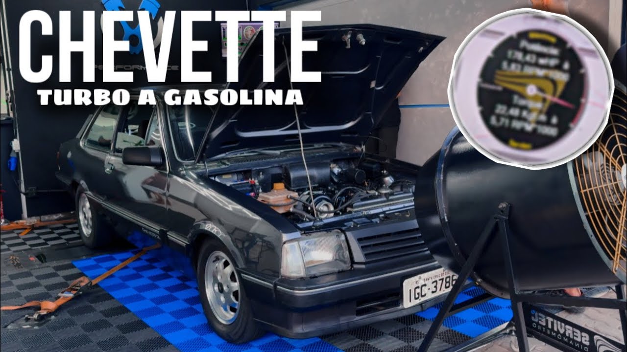 CHEVETTE TURBO INJETADO NA GASOLINA COM MIOLO ORIGINAL E ESCAPAMENTO ATÉ O FIM NO DINAMÔMETRO 😱🔥