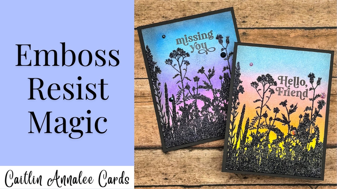 Emboss Resist Sunset Cards ✨ Ink Blending with NEW Pink & Main Twinkle Inks