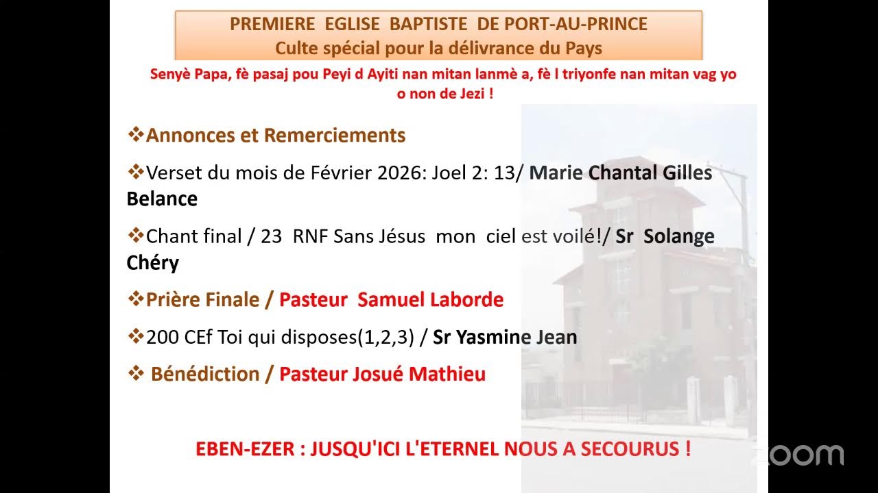 Culte Special pour la Delivrance d'Haiti, 05 fevrier 2026