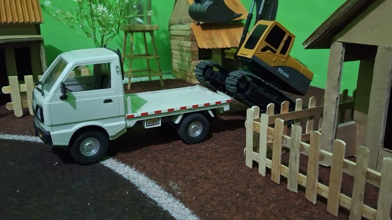 Menjemput rc excavator 