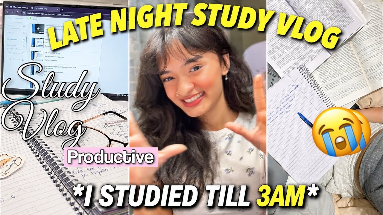 I STUDIED TILL 3 AM 😭📚 Late night study vlog | CBSE class 12 student