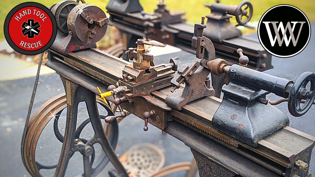 Restoring 2 Barnes #5 Velocipede Machining Lathes With Hand Tool Rescue