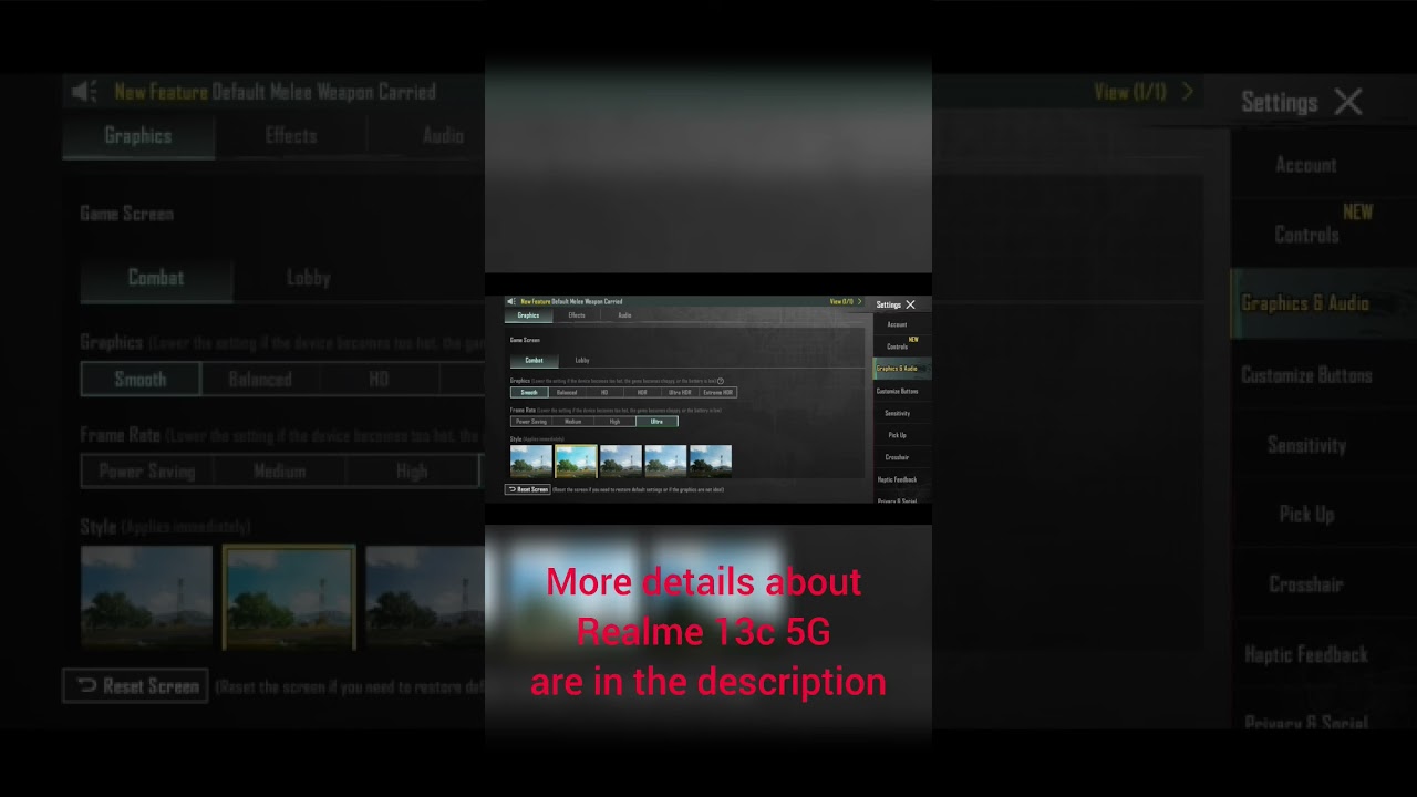 Realme 13c 5g gyro and graphic test in bgmi #bgmi #viral #shorts #gamming #realme13c