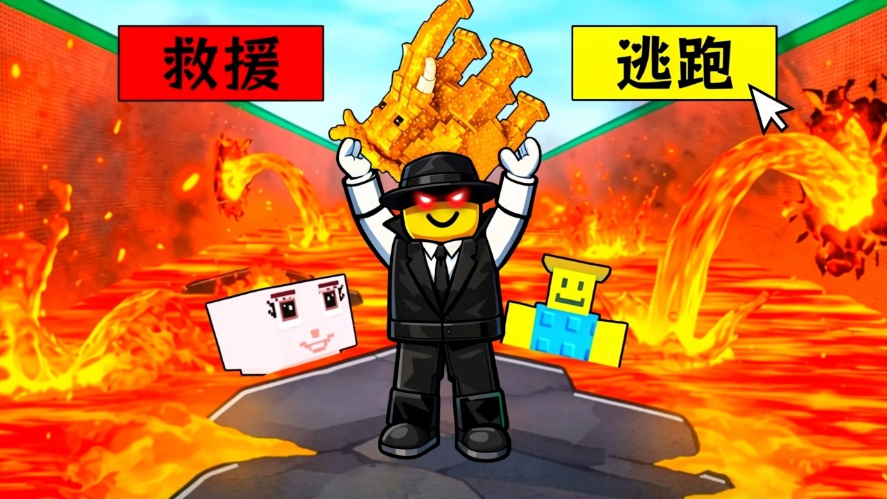 【嘗試從岩漿中獲得腦腐】比逃離海嘯獲得腦腐還好玩的一款遊戲！我可以征服恐怖「岩漿」並獲得神級腦腐怪物嗎？【Roblox】【機械方塊】