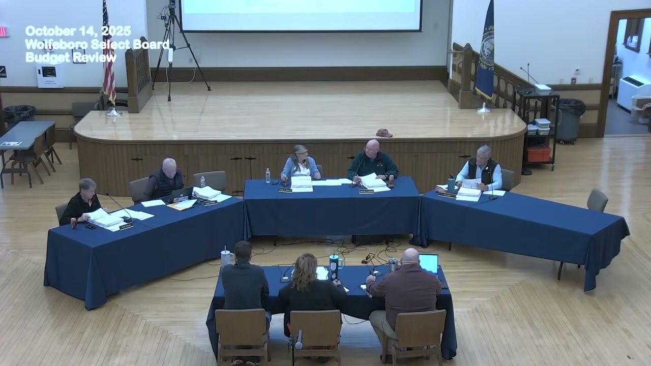 14 October 2025 Wolfeboro Select Board Budget Meeting