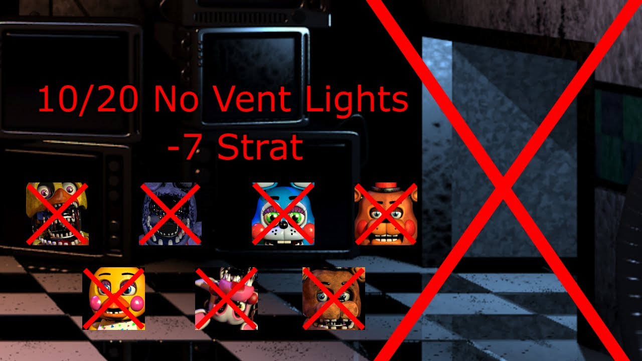 FNaF 2 - 10/20 Mode No Vent Lights (Minus 7 Strat)