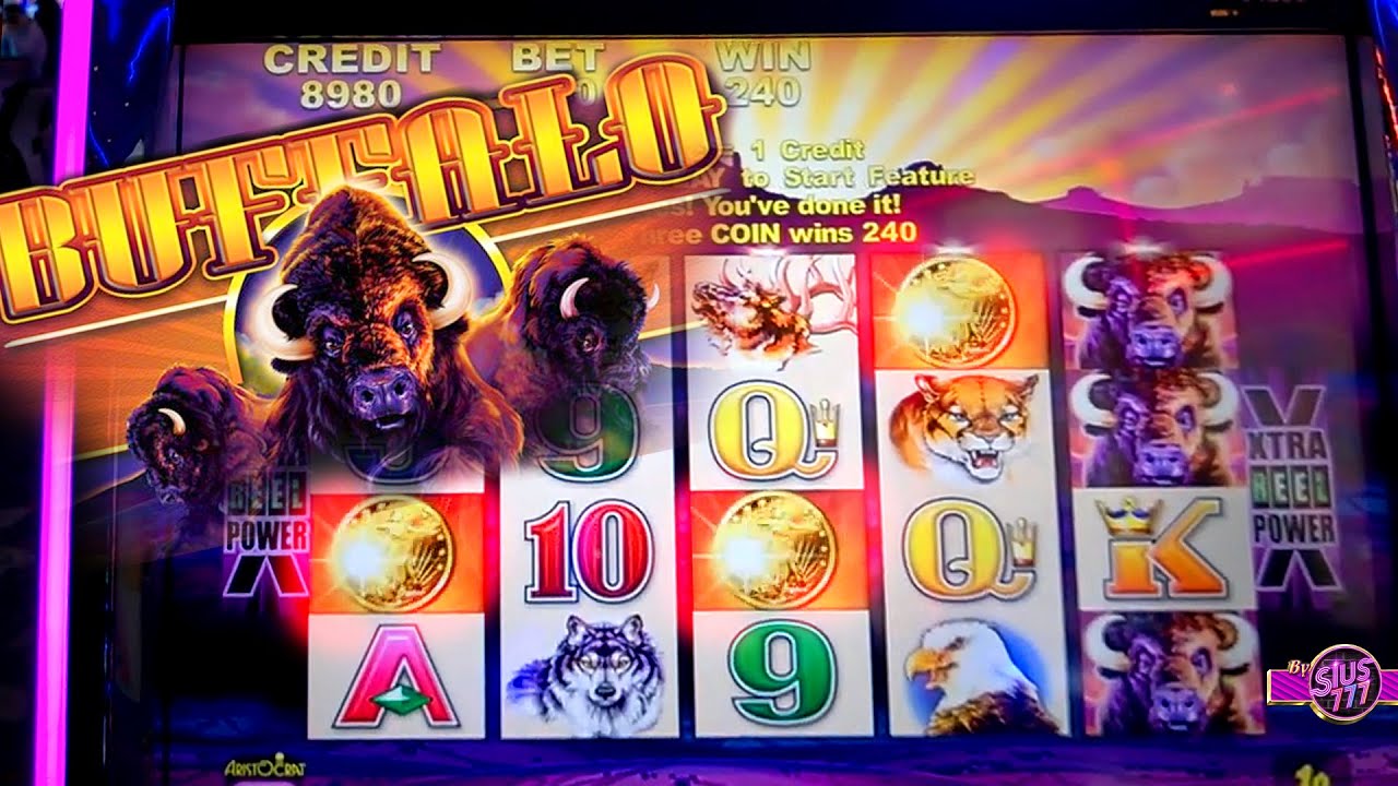 Classic Buffalo BONUSES!!! 1c Aristocrat Video Slots in Casino