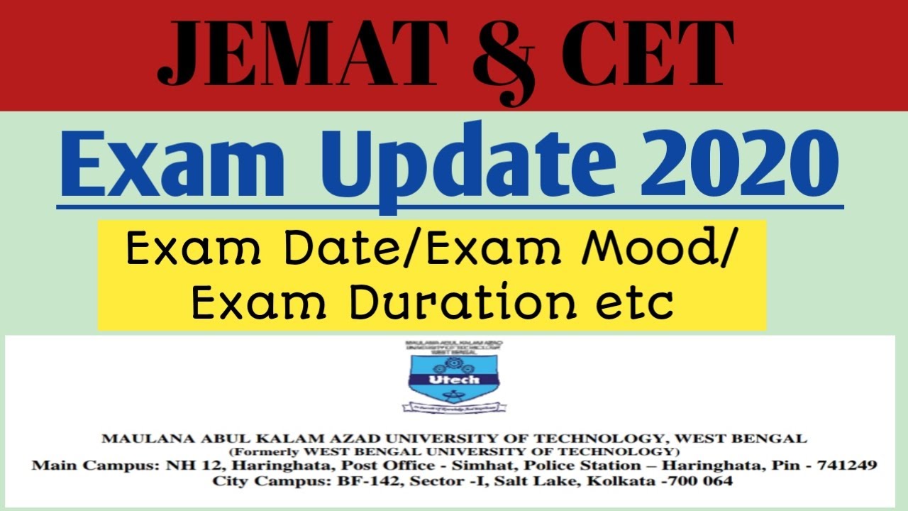 JEMAT Exam Update 2020 || Notice For CET & JEMAT