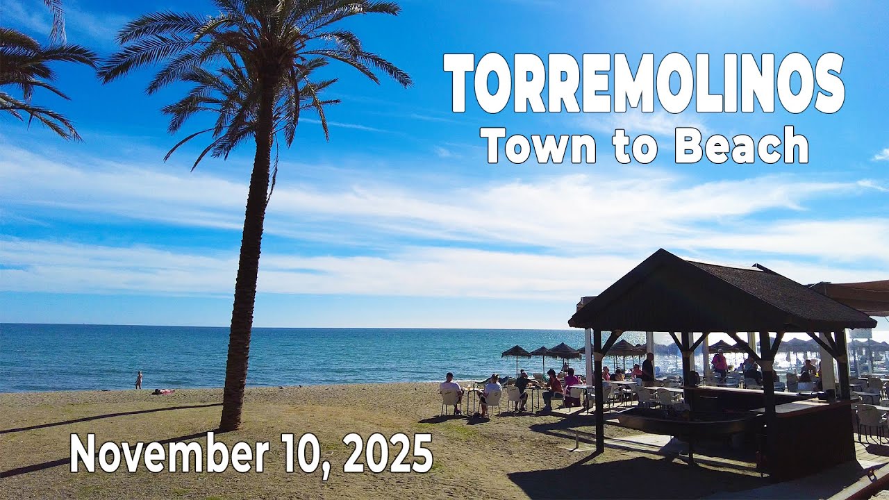 Torremolinos November 10, 2025 Town to Beach Walk Malaga Costa del Sol Spain [4K]