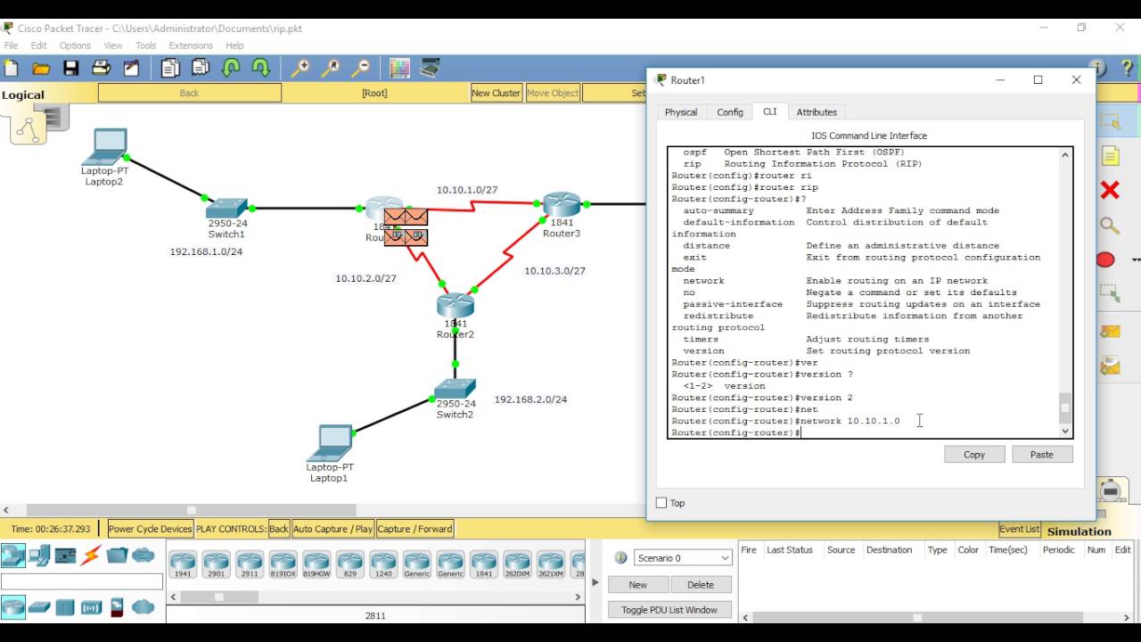Cisco Packet Tracer - Routage dynamique