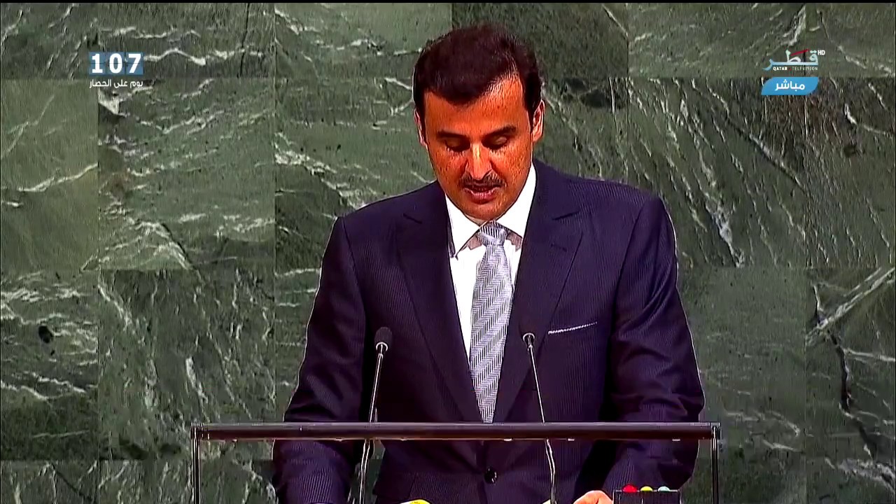 خطاب سمو الأمير المفدى أمام الجمعية العامة للأمم المتحدة  #تلفزيون_قطر 19/09/2017