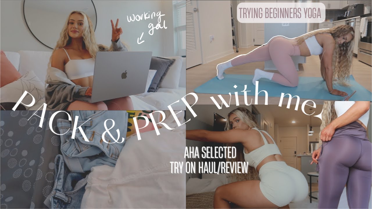 PACK & PREP WITH ME FOR CHARLESTON | Aha Selected activewear review, yoga for beginners & cleaning