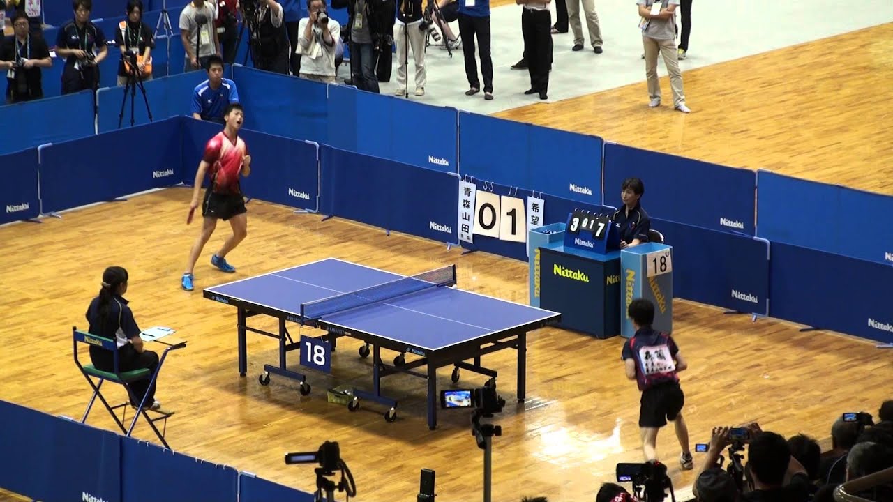 2013 卓球 インターハイ 団体決勝 第2シングル 2/3 [手ぶれ注意]