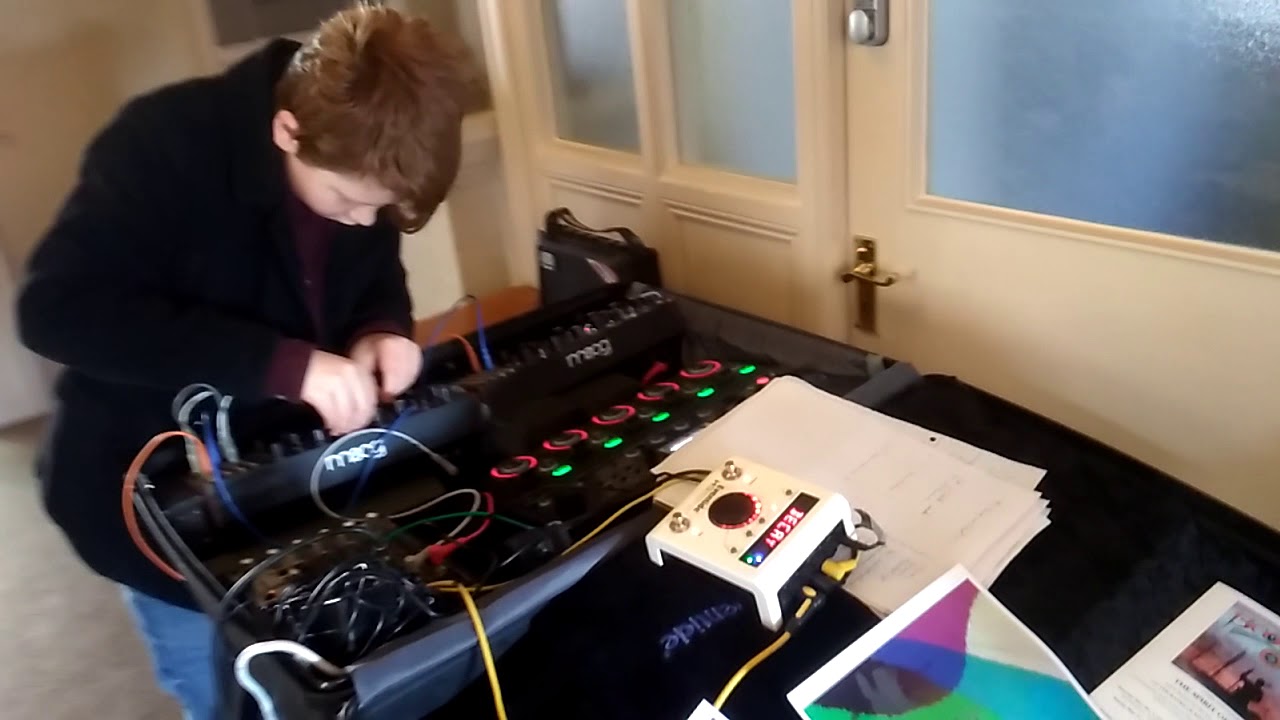 12 year old goes crazy patching my two Moog Mother 32s