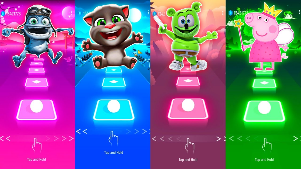 Tiles Hop - Talking Tom vs Crazy Frog vs Peppa Pig vs Gummy Bear