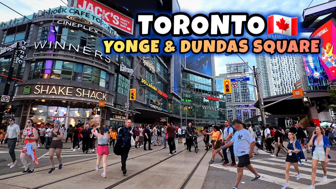 Toronto 🇨🇦 Yonge Street Downtown Walking Tour City Life Canada 4k