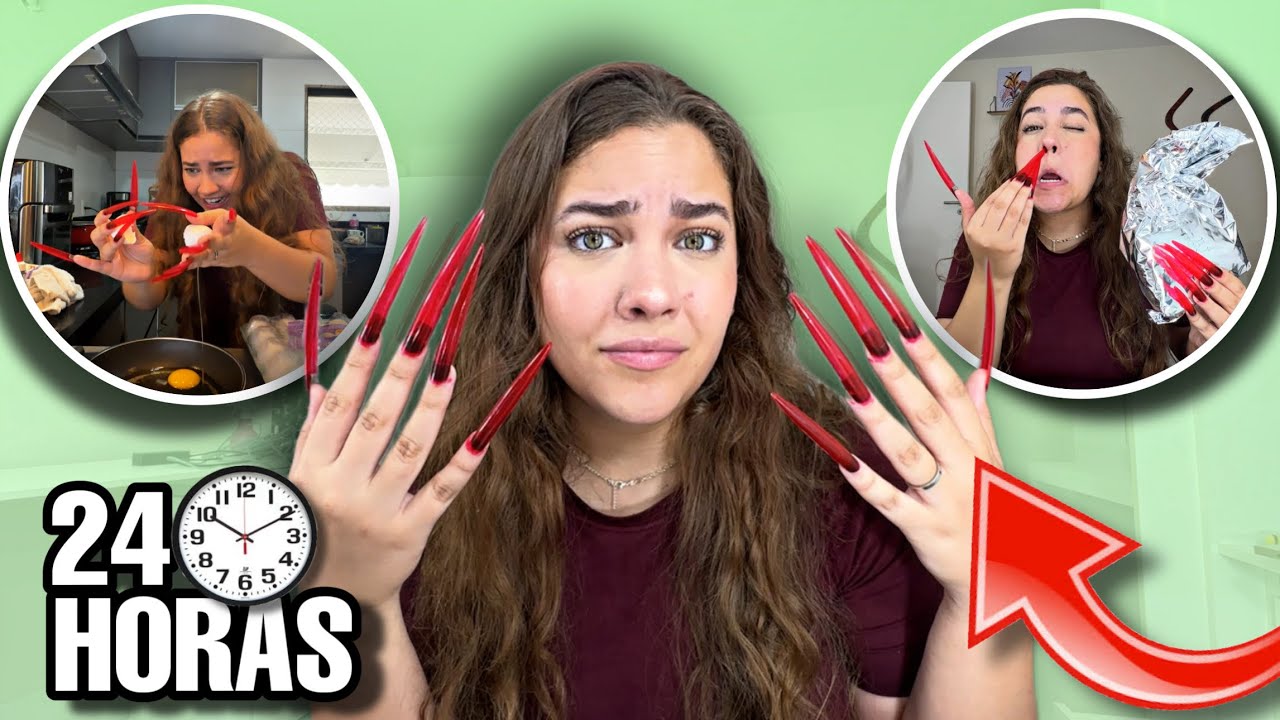 24 HORAS COM UNHAS GIGANTES!!