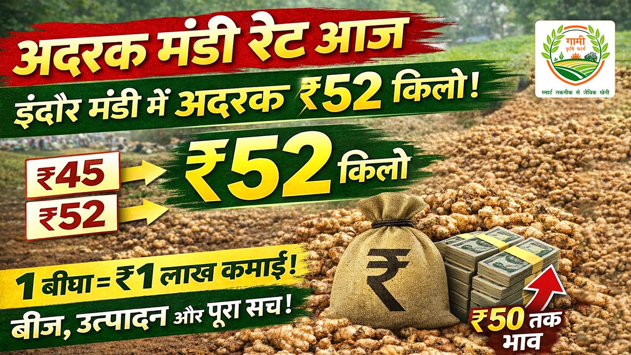 इंदौर मंडी में अदरक बीज, उत्पादन और पूरा सच | Ginger Mandi Rate Today