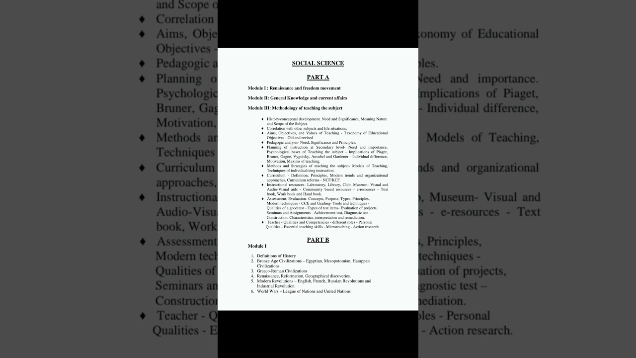 HSA Social Science Syllabus