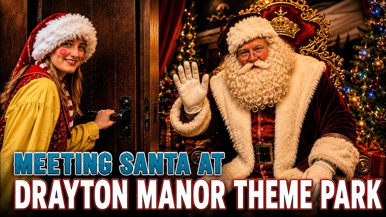 🎅 Drayton Manor Theme Park Walking Tour | Santa's Grotto & Meeting Santa Claus 🎄 Tamworth, UK