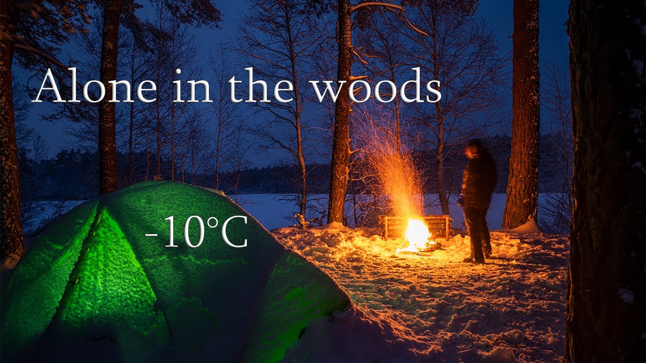 -10C° solo winter camping and hiking in snowstorm | Stovyklavimas miške | Marcinkonys | ASMR | 4K