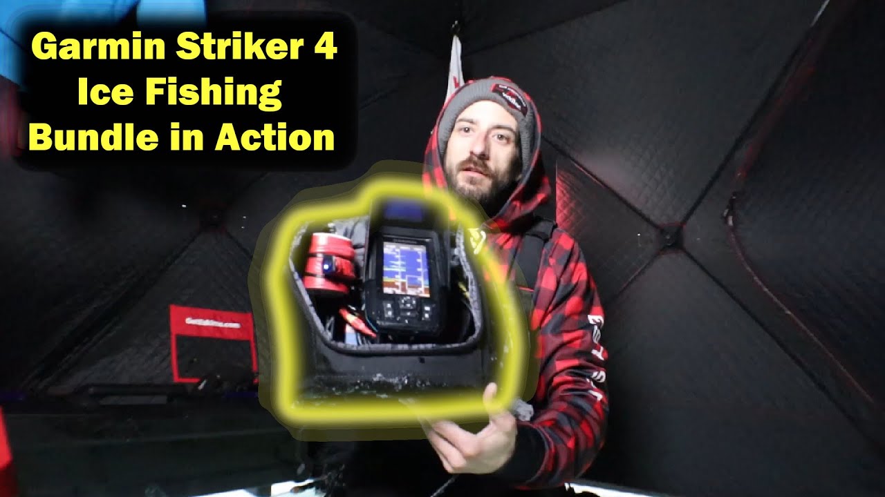 Garmin Striker 4 Ice Fishing Bundle in Action
