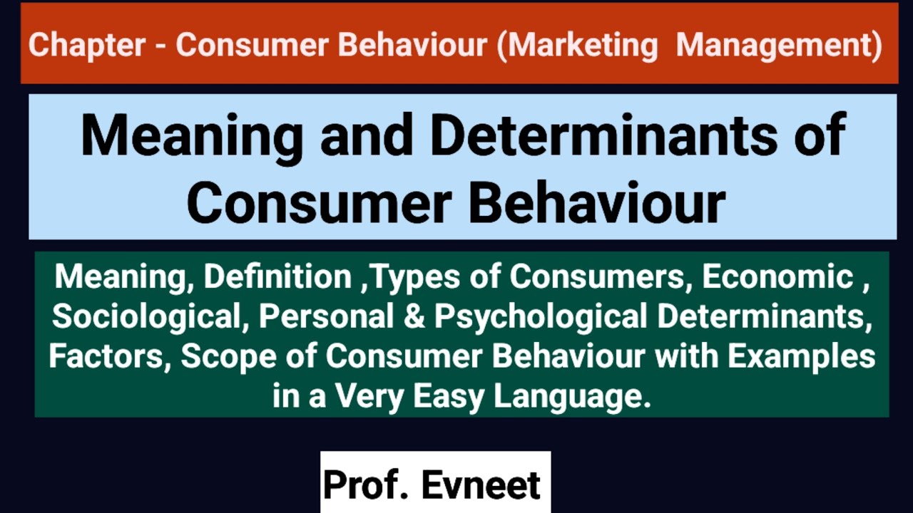 Consumer Behaviour in Marketing Management| Determinants / Factors of Consumer Behaviour