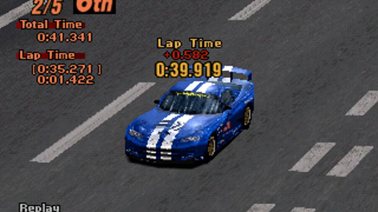 PlayStation Gran Turismo 2 - Demonstration: Dodge Viper. Captured via Raspberry Pi 3