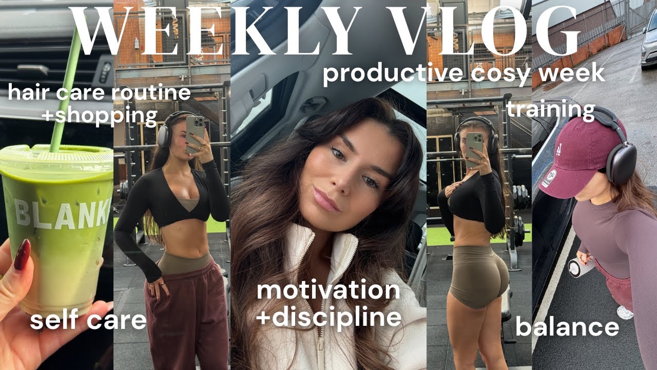 productive weekly vlog | motivation+discipline, winter self care, hauls, blank street+hair care