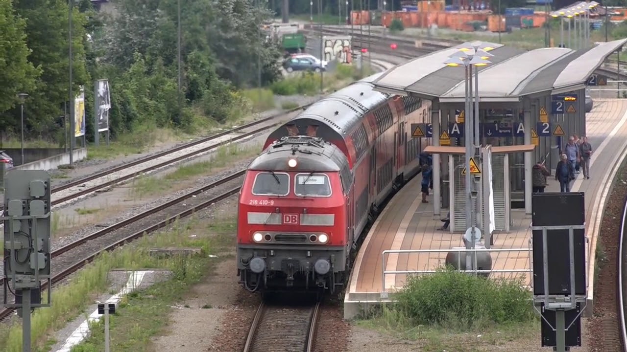 BR 218 unterwegs auf der Südbahn Ulm - Friedrichshafen August 2017