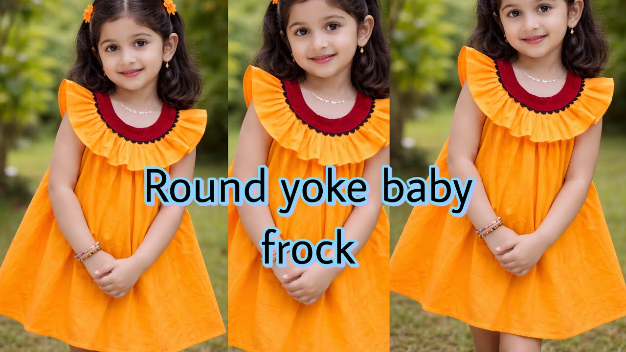 2026 নিউ বেবি ফ্রক ডিজাইন কাটিং এবং সেলাই ভিডিও/Round yoke baby frock design cutting and stitching