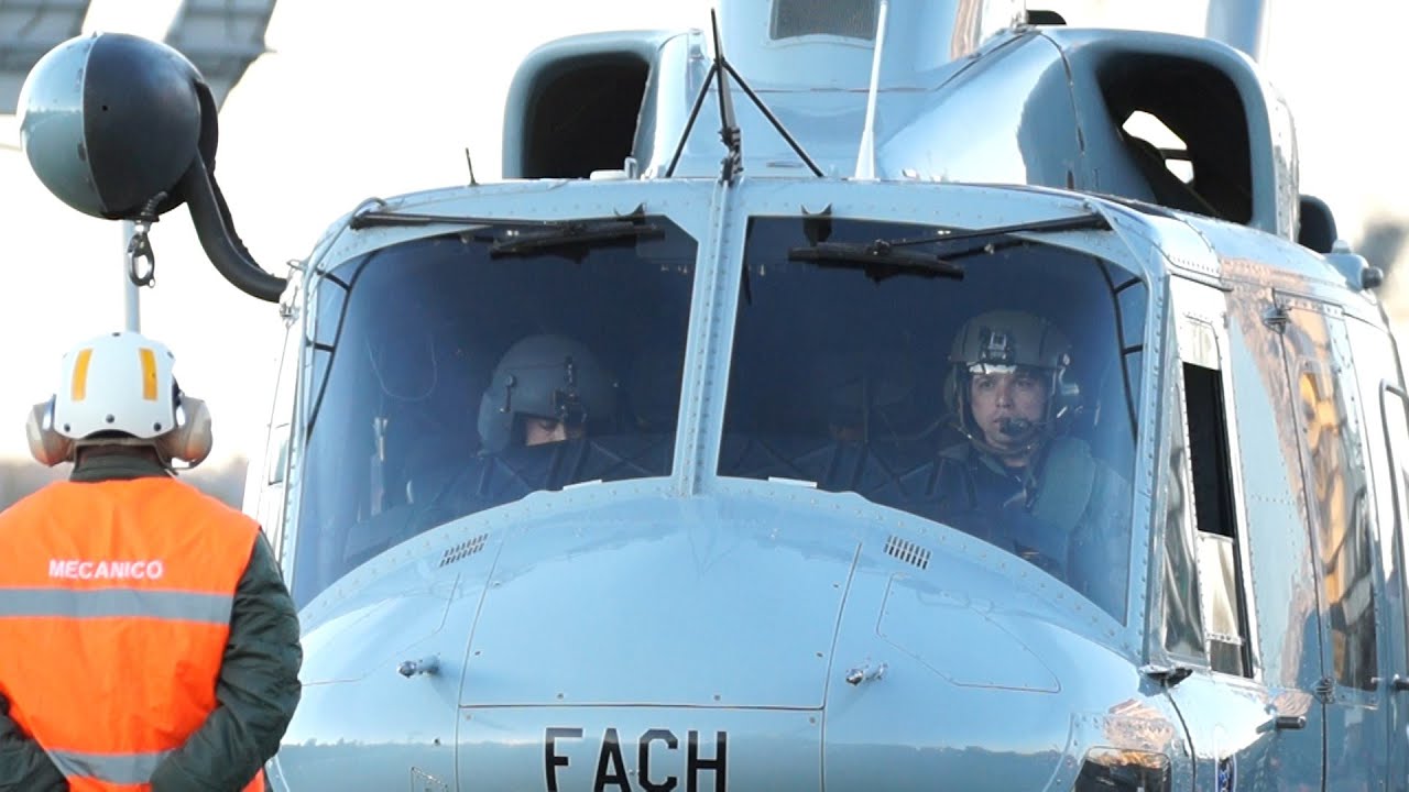 Despegue Bell 412 FACH Fuerza Aerea de Chile Valdivia