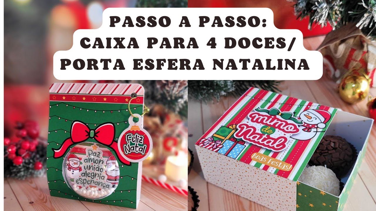 FAÇA E VENDA 💰 PASSO A PASSO CAIXA PARA 4 DOCES / ESFERA NATALINA  🎄🎁