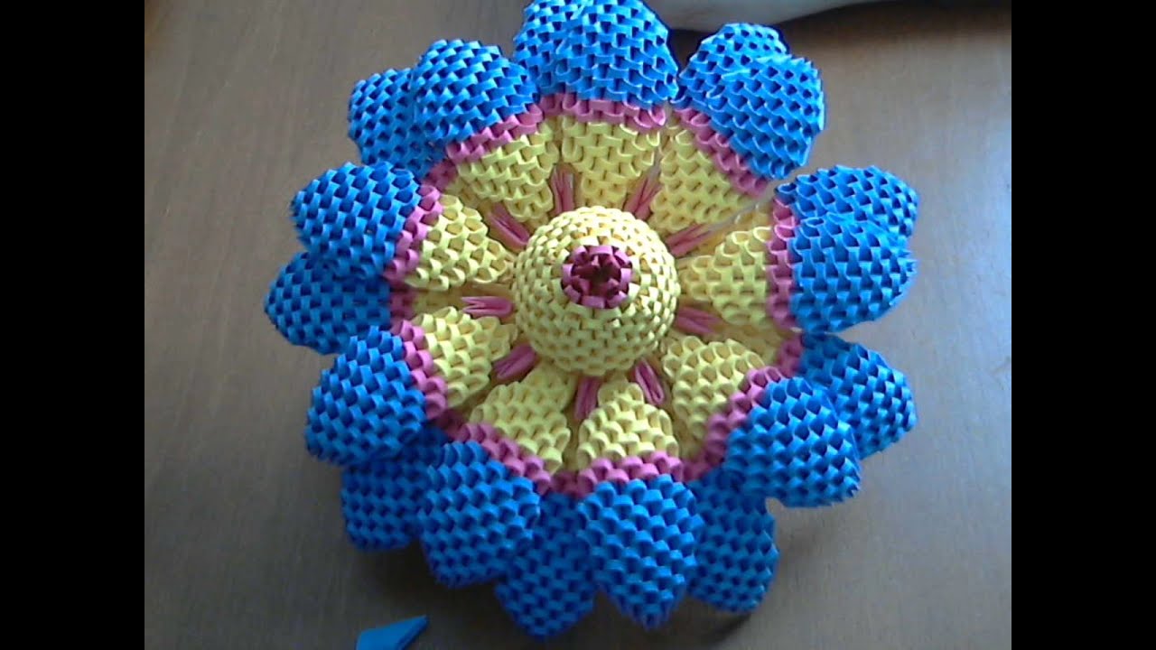 How to make 3d origami flower model3 part1