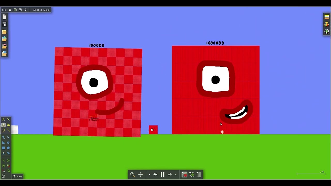 Algodoo - Numberblocks  - 1 to Quadrillion