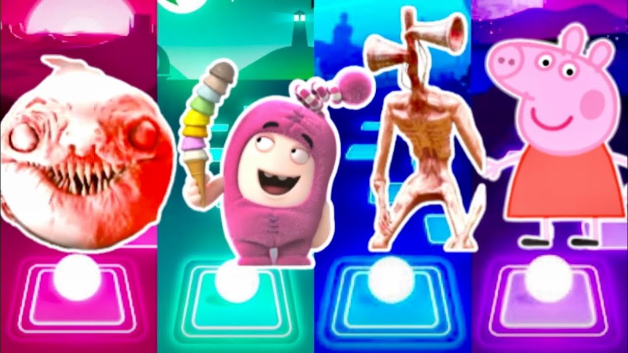 Choo Choo Charles 🆚 OddBods 🆚 Siren Head 🆚 Scary Peppa Pig. EXE | Tiles Hop EDM Rush